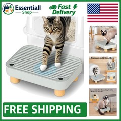 Compact Litter Box Ramp with Mesh Catcher – Easy Clean Design for Elderly Cats
