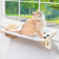 AMOSIJOY Cat Sill Window Perch Sturdy Hammock 24.4”L X 15”W, White