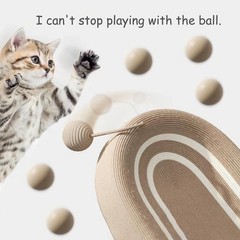24in Extra Large Sisal Cat Scratching Bed with Interactive Toy for Indoor Cats