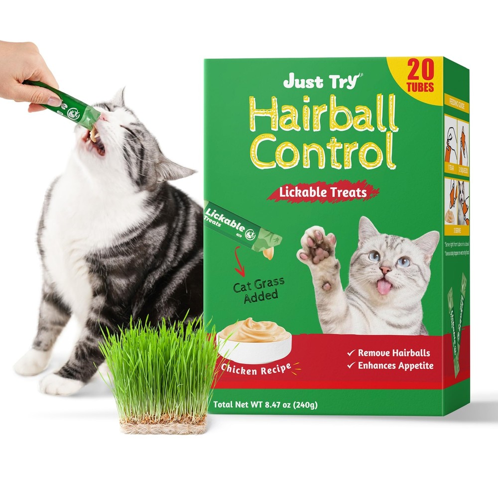 20 Tubes Creamy Lickable Cat Treats, Healthy Cat Grass Treats, Hairball Contr…