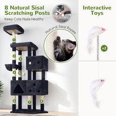 Extra Large Cat Tower, 81-Inch Tall Cat Tree for Big Cats 20 Lbs, XXL Heavy Duty