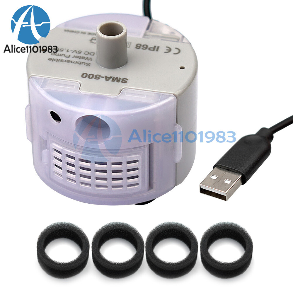 USB Water Pump DIY Cats Pet Drinking Fountain Submersible DC 5V/1A 160L/H