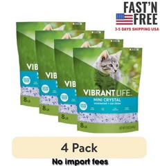 (4 pack) Vibrant Life Mini Crystal Cat Litter, Unscented, 8 lb Bag