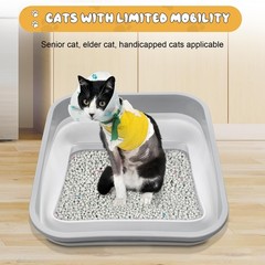 Senior Cat Litter Box Three Legged Arthritic Open Low Entry Sick Frail Handicap
