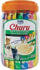 INABA Churu Cat Treats, Lickable, Squeezable Creamy Purée Cat Treat with Green T