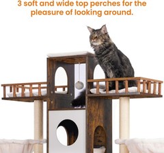 Heybly Cat Tree Litter Box Enclosure Big Cat Heavy