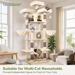 Big Cat Tower Indoor Cats 80inch Cat Tower Multiple Adult Cats XXL Cat Tree W/