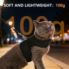 Cat Dog Pet Harness with Leash Adjustable Control Soft Mesh Reflective S M L XL