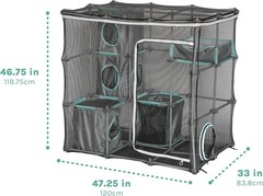 Outdoor Cat Catio Mesh Playset Kit Multi-Level Enclosed Pet Furniture