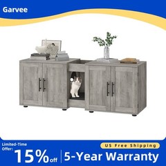 Double Room Cat Litter Box Enclosure Furniture for 2 Cats, 55×17.7×22.5 Inches