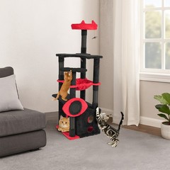 Indoor 53inch H Large Cat Tree Gothic, Scratching Tower with Padded Perch Condo