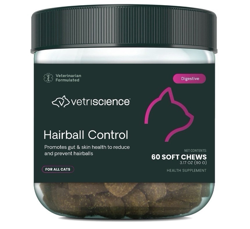 VetriScience Hairball Control Digestive Health Cat Supplement, 60 Chicken Chews