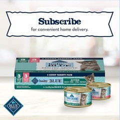 Blue Buffalo Baby Natural Kitten Wet Cat Food Paté 3 Ounce (Pack of 6)