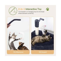 Globlazer 74in Cat Tree for Indoor Cats Large Adult, Heavy Duty Cat Tower wit…