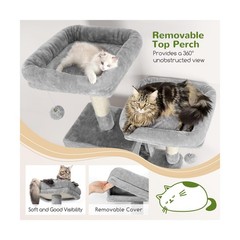 Globlazer Cat Tree Tall, 71 inches Cat Tower for Indoor Adult Cats Multi-Leve…