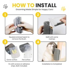 2× Cat Grooming Brush Comfortable Cat Massage Comb Wall Corner Soft Brush Large