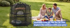 Catio Outdoor Cat Enclosure Pop up Cat Tower Tent Cat Playpen w/Breathable Mesh