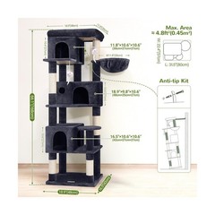 Globlazer Corner Cat Tree 66 inch Multi-Level Climbing Tower Kitty Condos Cat…