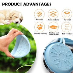 2 Pack Resin Dog Food Plate Shallow Cat Food Bowl Small Pet Feeding Bowl for