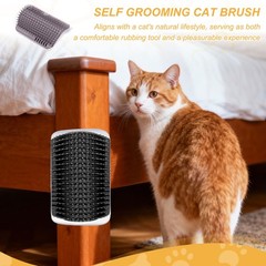 2Pcs Self Grooming Cat Brush Cat Self Groomer Scratcher with Catnip S Black