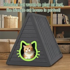 Triangle Cat House Outdoor Indoor Durable Waterproof Resin Shelter Entrance