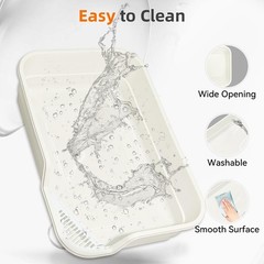 Extra Large Litter Box W/ Low Entry Jumbo Cat Litter Box Kitty & Senior Cats