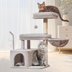 Cat Tree, 32.2-Inch Cat Tower for Indoors Cats, Cat Condo with M Light Gray