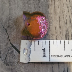 Handmade Resin Cat ID Tag Collar Charm Pink Purple Glitter Pet Accessory Gift