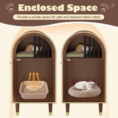 Cat Kitty Cattery Condo Shelter / Litter Box Enclosure House Furniture 2-Tier