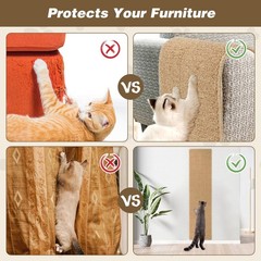 Cat Wall Climbing Carpet 71×15.8 inch Large Scratch Pad with 16 Nails Camel