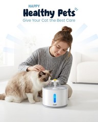 Cat Fountain for Drinking, 81oz/2.4L Pet Water Fountains for Cats Indoor, Qui…