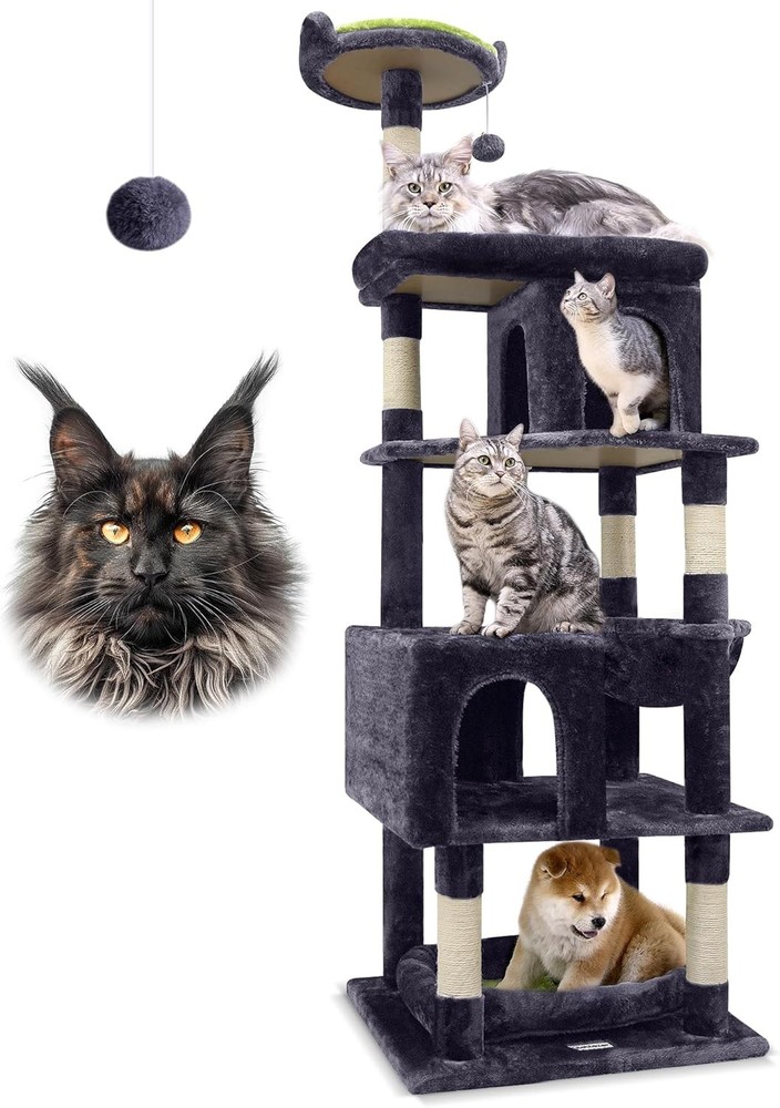 Globlazer 72in Heavy Duty Cat Tree for Large Cats Dark Gray