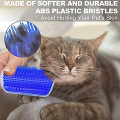 Cat Self Groomer w/ Catnip Wall Corner Massage Comb Scratcher Grooming Brush