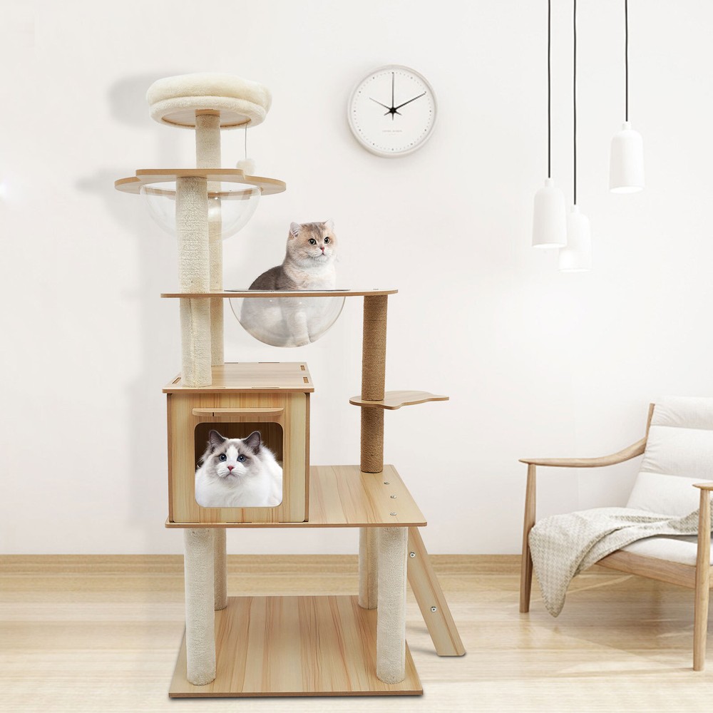 5-Tiers Cat Tree Tower Scratching Posts Cat Condo Trees for Large Cats Bed Toy