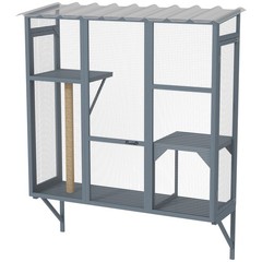 PawHut Catio Outdoor, Cat Window Catio for 2-3 Cats, for Playing Sunbathing