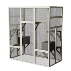 Outdoor Wooden Cat House Large Catio Enclosure with 5 Platform & 2 Resting Boxes