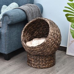 23.5″ Water Hyacinth Elevated Cat Kitten Bed Condo Pod Pet House Tree