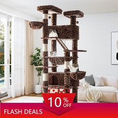 81 Inches Tall Cat Tree/Scratching Post/Wide Base/Leopard Print