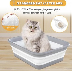 Senior Cat Litter Box Three Legged Arthritic Open Low Entry Sick Frail Handicap