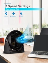 BLACK+DECKER 7-Inch Portable Turbo Fan, 3-Speed Settings, Desktop Personal Cooli