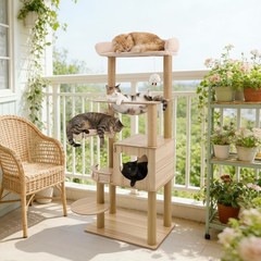 Multi-Level Large Cat Tree, Cat Tower with Multi-Layer Platforms for Indoor Cats