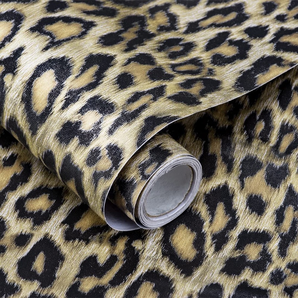 17.7″ x 196″ Leopard Print Contact Paper Peel and Stick Shelf Liner Peel and …