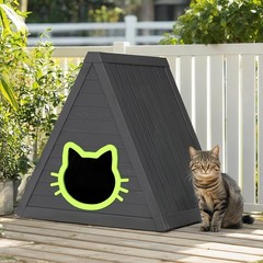 Triangle Cat House Outdoor Indoor Durable Waterproof Resin Shelter Entrance