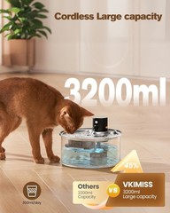 Battery Operated Cat Water Fountain – 45-Day Rechargeable Hygienic Pet Hydration
