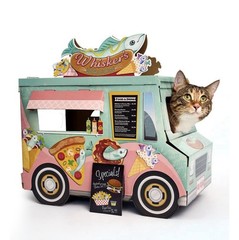 Whisker’s Wagon Cat Food Truck Cardboard Cat House Medium 15x15x17.25