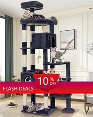Giant Cat Tree, 83 inch Cat Tree for Indoor Cats Large Adult, Dark Grey