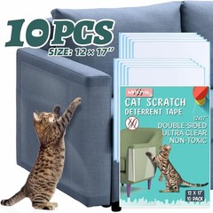10Pc Cat Anti Scratch Furniture Protector Clear Self Adhesive Sheets Dual Side