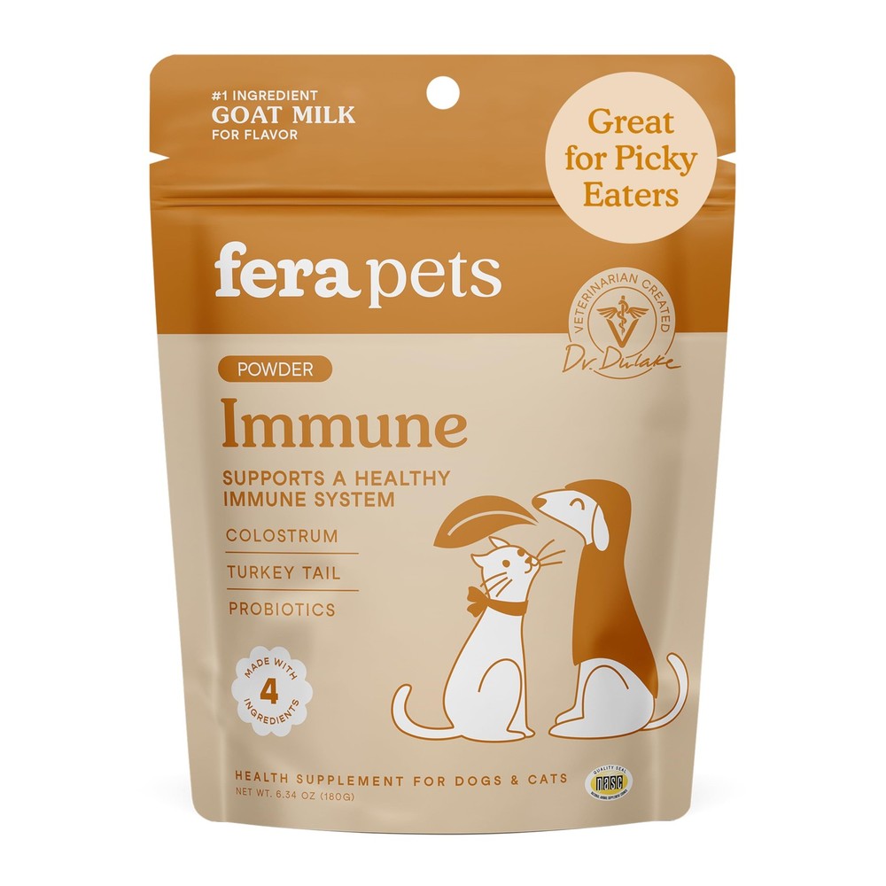 Fera Pets Immune Goat Milk for Dogs & Cats with Colostrum, Organic Turkey Tai…