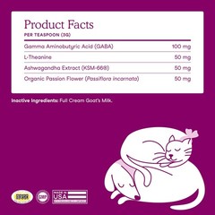 Goat Milk Calming Supplement for Dogs & Cats Ashwagandha, LTheanine, & Pass…