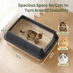 2 Pack XL Stainless Steel Cat Litter Box Big & Senior Cats Metal Litter Box